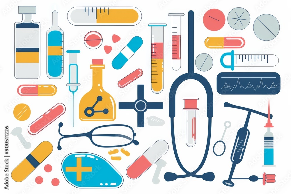 Conceptual medical illustration isolated created with Generative AI