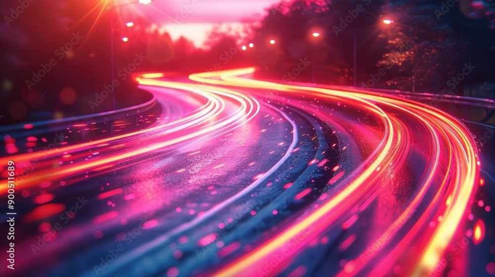 Gradient light trails with a sense of speed Gradient light trails with a sense of speed