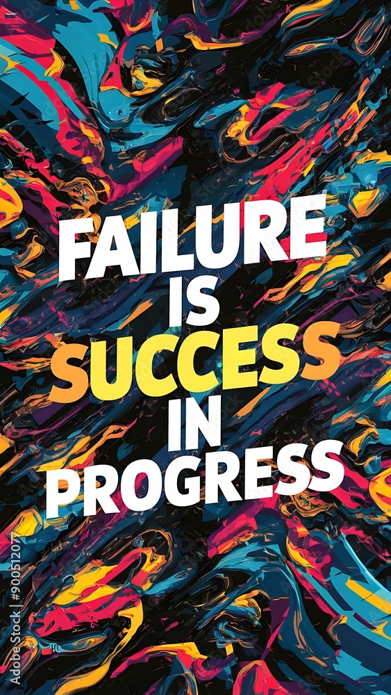 Obraz premium Failure is Success in Progress (T-shirt Design Motivational Quote, Illustration ,Typography)