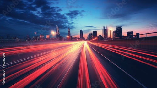 Gradient light trails with a sense of speed