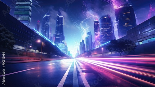 Gradient light trails with a sense of speed