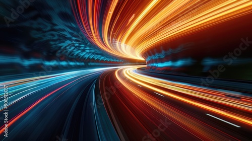 Gradient light trails with a sense of speed