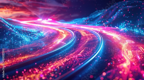 Gradient light trails with a sense of speed