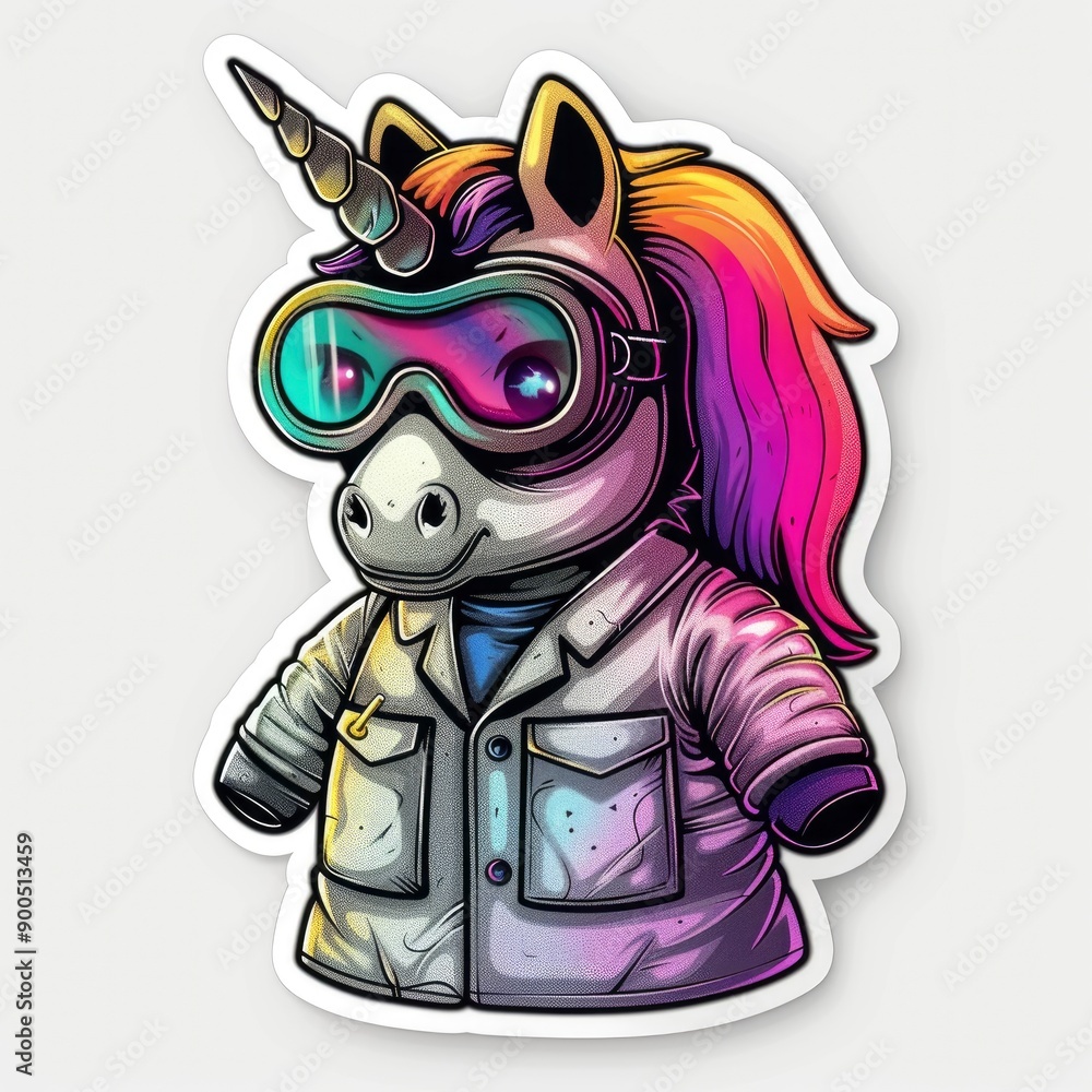 Cool Unicorn Wearing Goggles and Lab Coat Cool Unicorn Wearing Goggles and Lab Coat