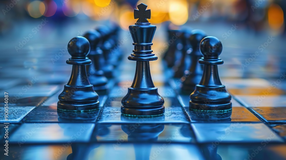 Black Chess King Piece on Chessboard - Close-up Photo Black Chess King Piece on Chessboard - Close-up Photo