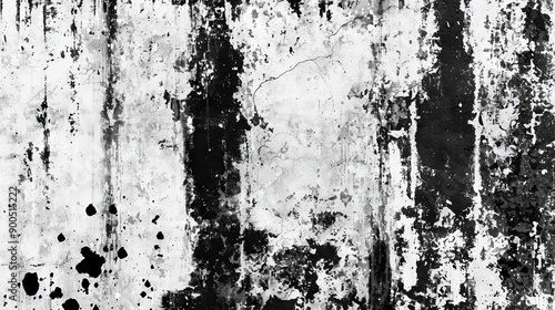 Wallpaper Mural Black and white grunge. Distress overlay texture. Abstract surface dust and rough dirty wall background concept. Worn, torn, weathered effect.  Torontodigital.ca