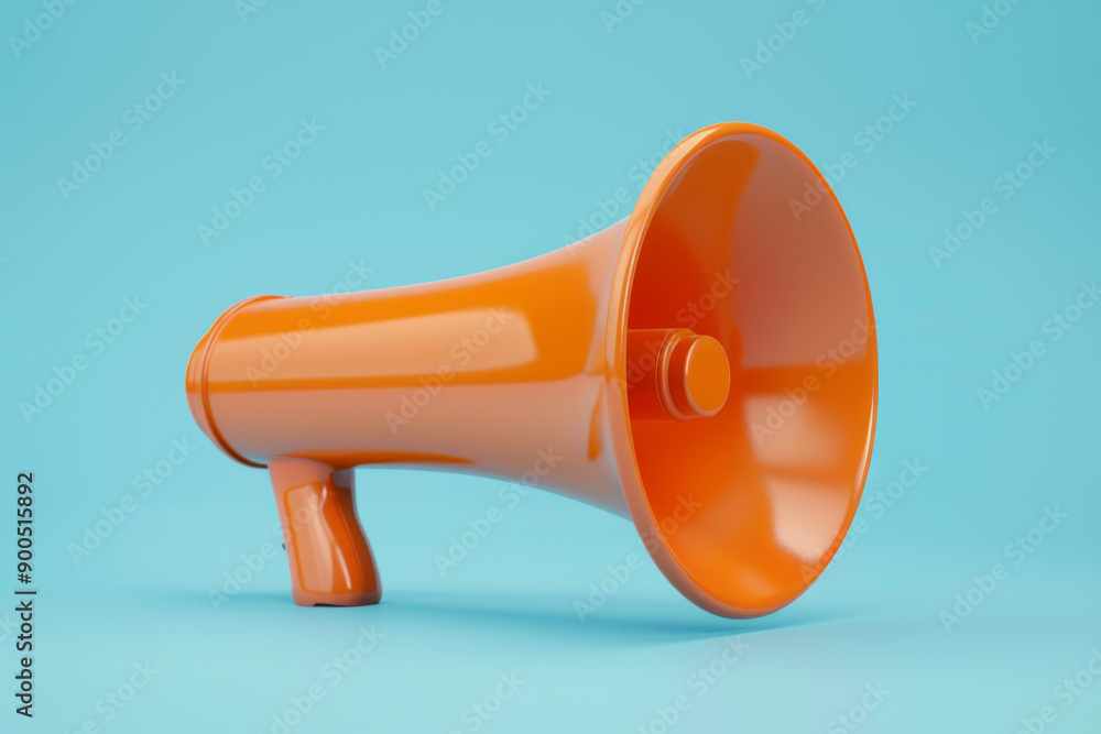 Orange Megaphone on a Blue Background Orange Megaphone on a Blue Background