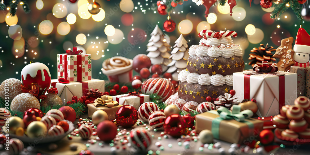 Holiday Cheer Sale: An image capturing the festive spirit with holiday decorations, gifts, and treats arranged in a cheerful and inviting display, evoking feelings of joy and celebration Holiday Cheer Sale: An image capturing the festive spirit with holiday decorations, gifts, and treats arranged in a cheerful and inviting display, evoking feelings of joy and celebration