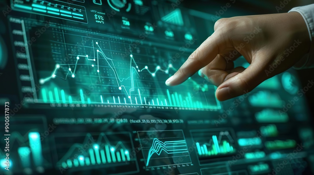 Digital Dashboard with Interactive Charts and Graphs - Illustration Digital Dashboard with Interactive Charts and Graphs - Illustration