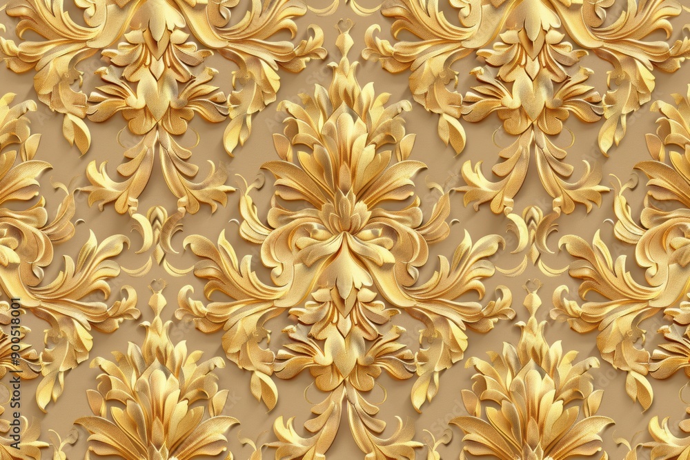 a luxurious gold background with intricate floral patterns, creating a rich and opulent feel. Ideal for use in high-end designs, it exudes elegance and sophistication. a luxurious gold background with intricate floral patterns, creating a rich and opulent feel. Ideal for use in high-end designs, it exudes elegance and sophistication.