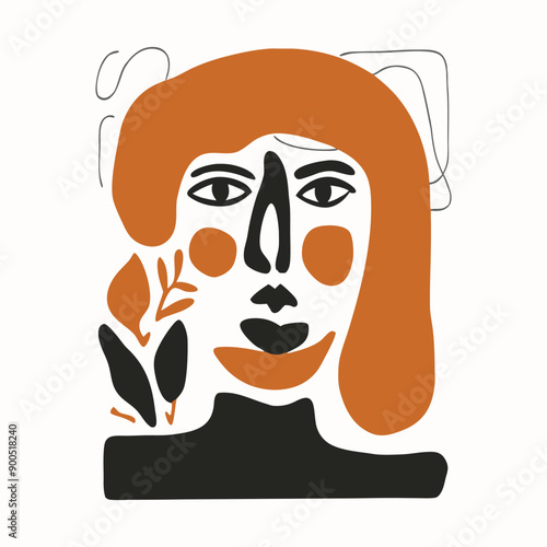 Minimalist large-face vector illustration art.