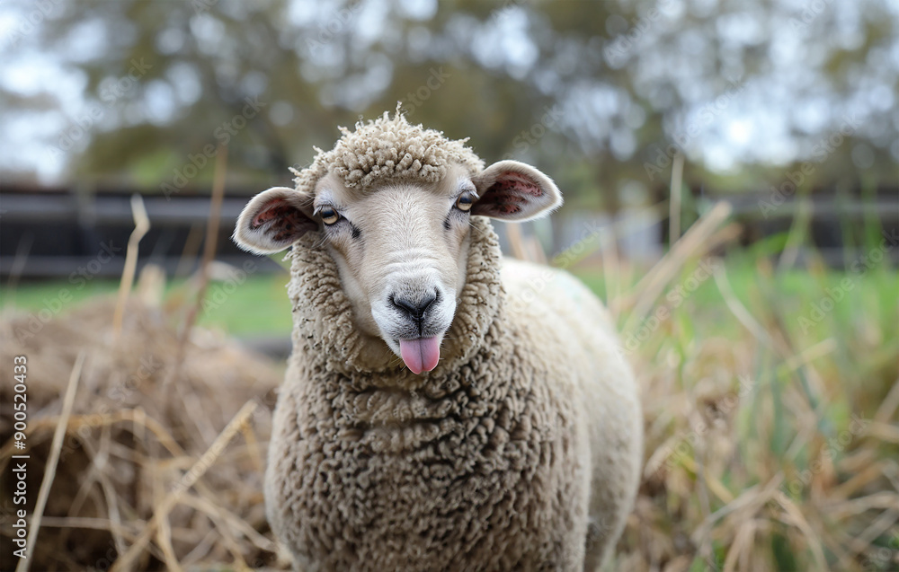 Fototapeta premium Humorous sheep close-up