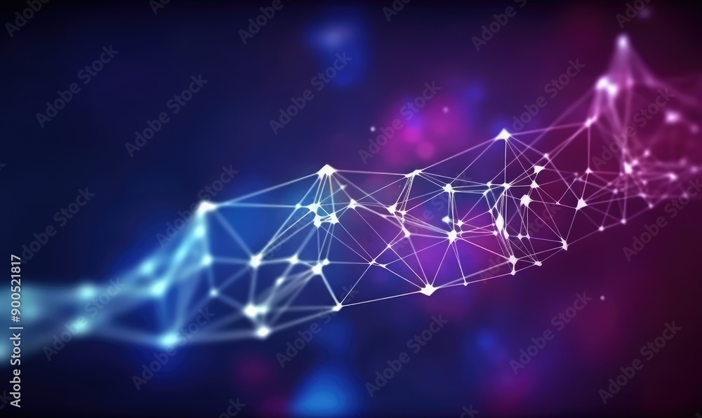 Dynamic Network Connections Illustrated Through Plexus Design in Abstract Background Dynamic Network Connections Illustrated Through Plexus Design in Abstract Background
