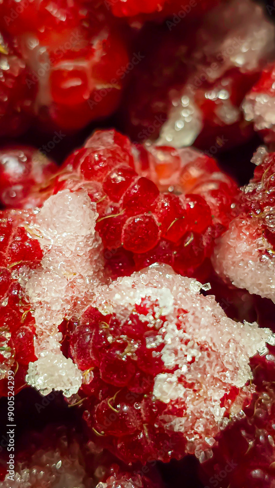 Raspberry berries. Autumn harvest. Making jam and sauce. Macro photography. Raspberry berries. Autumn harvest. Making jam and sauce. Macro photography.