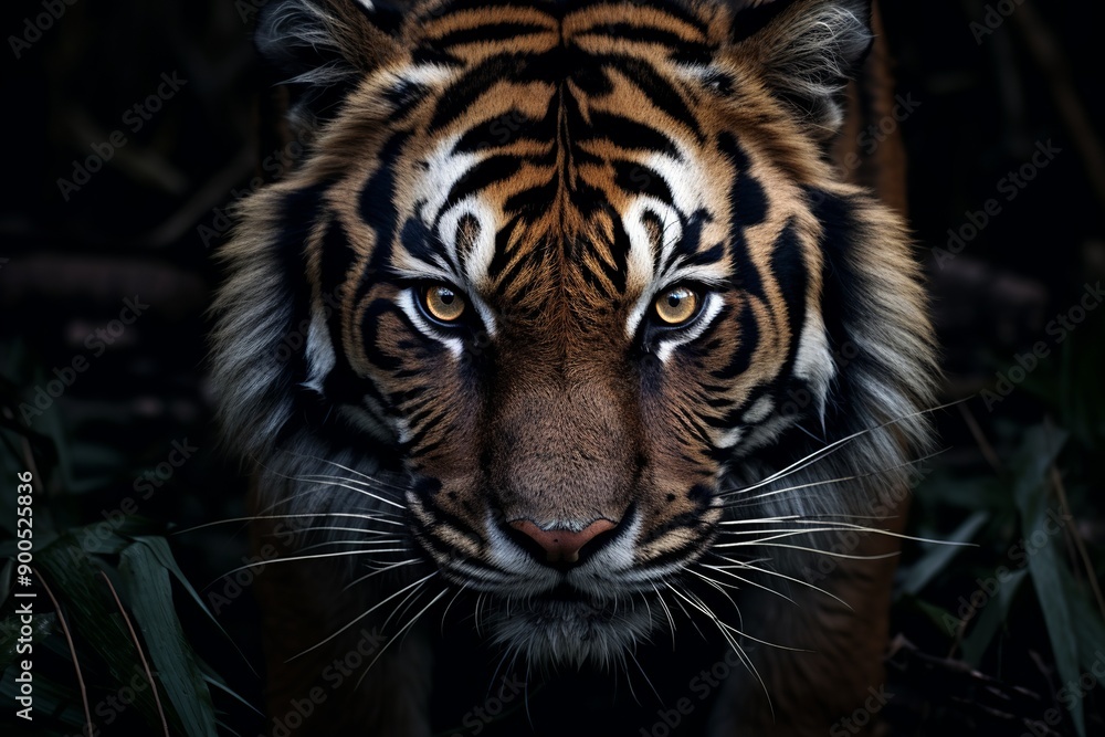 Fototapeta premium portrait of a Bengal tiger. Generated Ai