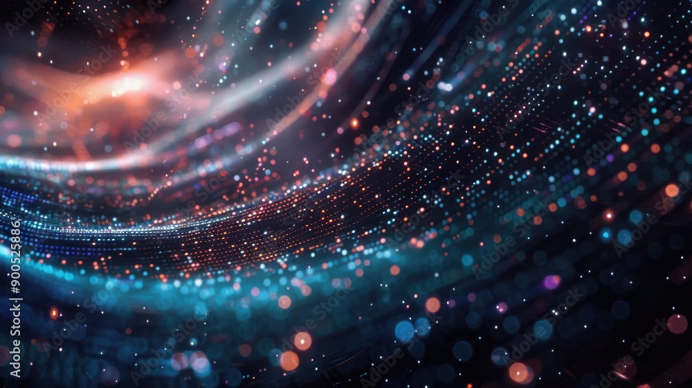 Obraz premium A mesmerizing spiral of lights against a dark background