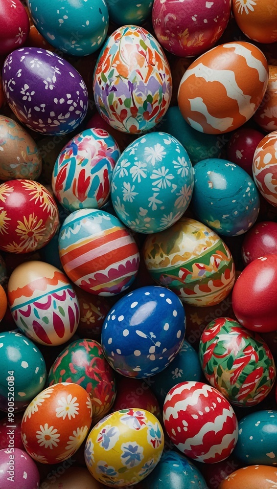 Stacked pile of festive Easter egg Stacked pile of festive Easter egg