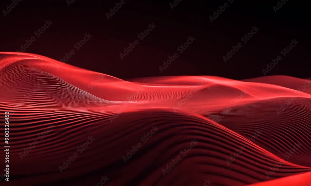 Crimson Flow: Abstract waves of red light dance across a dark background, creating a mesmerizing 3D render. Crimson Flow: Abstract waves of red light dance across a dark background, creating a mesmerizing 3D render.