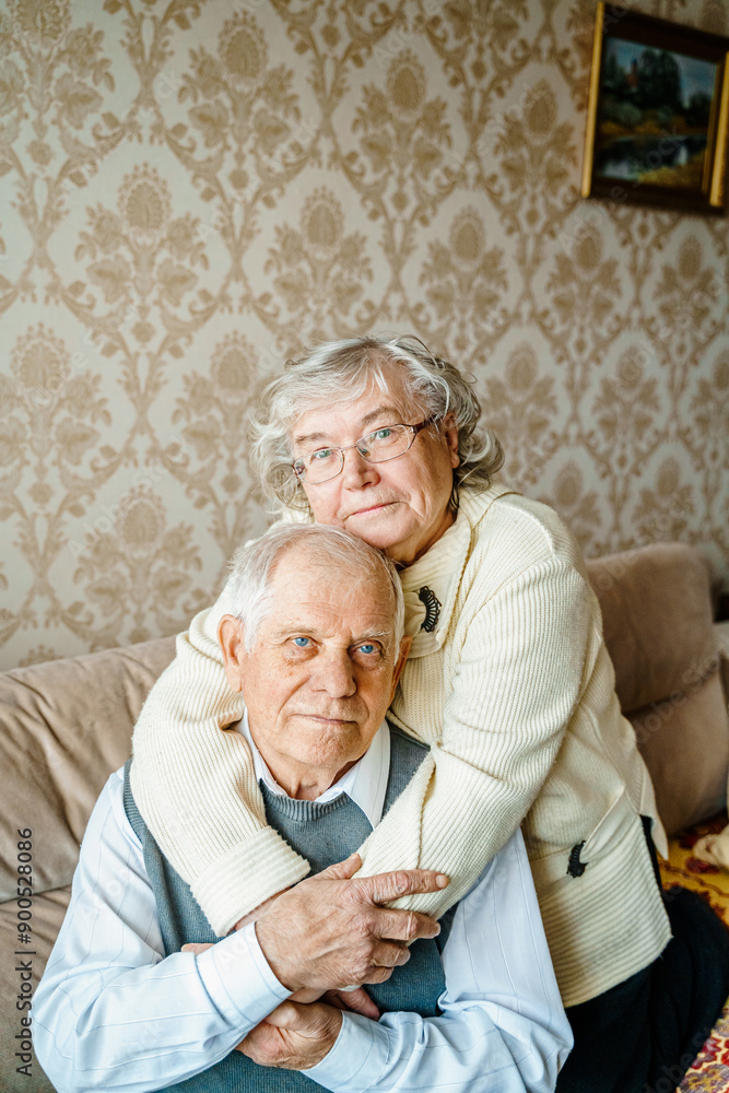 Elderly senior romantic love couple. Old retired man woman together. Aged husband wife in cozy home sweater.Elder hugging kissing people pensioner.Happy family longevity.Tender feelings relationships Elderly senior romantic love couple. Old retired man woman together. Aged husband wife in cozy home sweater.Elder hugging kissing people pensioner.Happy family longevity.Tender feelings relationships