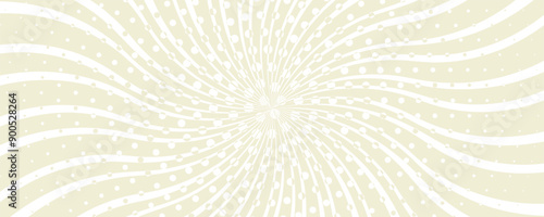 Swirling radial ice cream background. Orange groovy vortex spiral twirl. Twirl sunburst psychedelic pattern. Orange lollipop texture. Swirl candy background. Vector illustration.