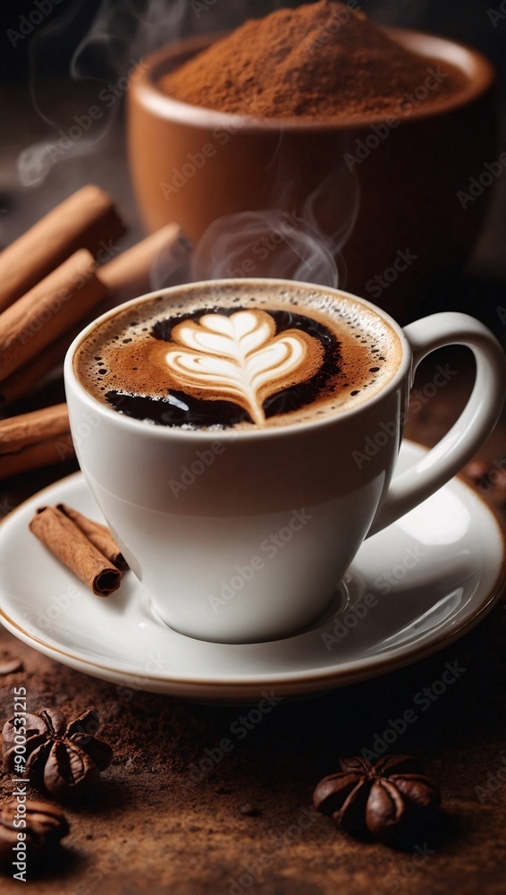Stock 4K wallpaper of coffee with a cinnamon touch Stock 4K wallpaper of coffee with a cinnamon touch