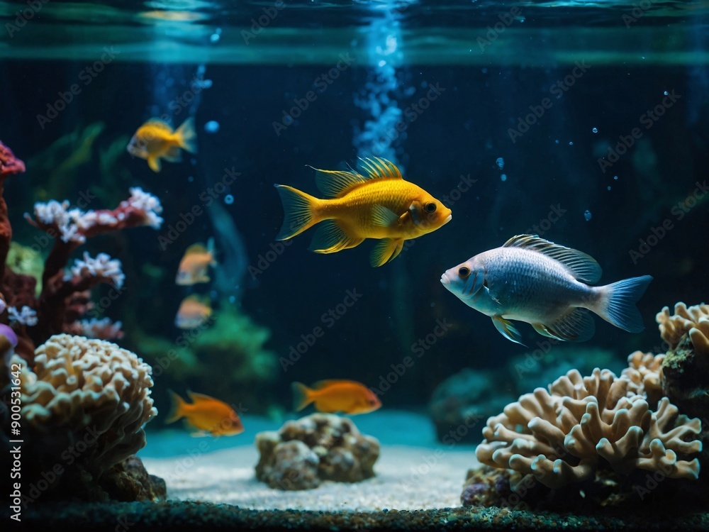 Stock photo of fish in an aquarium, HD 4K wallpaper with vivid details
