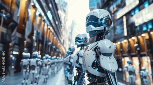 Wallpaper Mural robote in future city ia  Torontodigital.ca