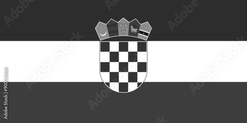 Fotografía Croatia flag original black and white