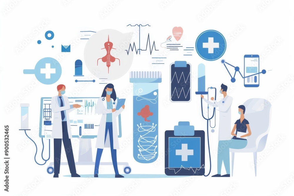 Conceptual medical illustration isolated created with Generative AI Conceptual medical illustration isolated created with Generative AI