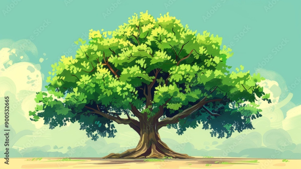 A giant tree stands tall in the sky A giant tree stands tall in the sky