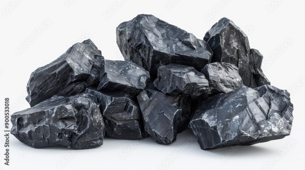 A pile of black rocks on a white surface A pile of black rocks on a white surface