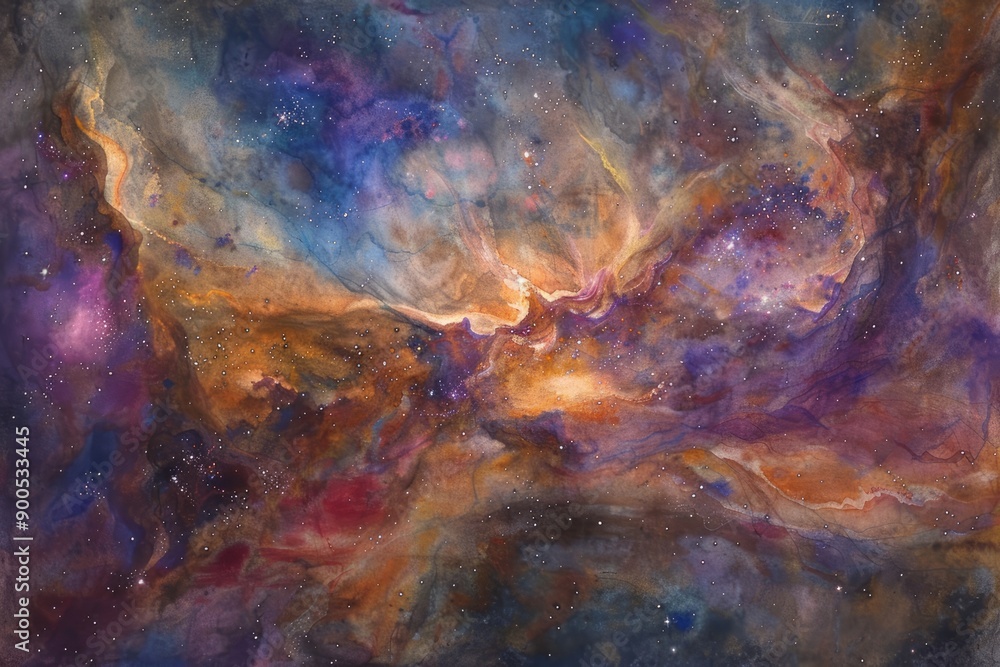Stunning abstract cosmic art with vibrant colors, depicting a mesmerizing galaxy scene filled with stars and nebulae. Stunning abstract cosmic art with vibrant colors, depicting a mesmerizing galaxy scene filled with stars and nebulae.