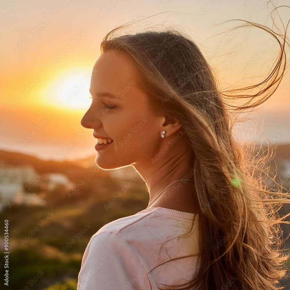 AI-Generated Beautiful Woman with Shiny Hair for Cosmetics Ad AI-Generated Beautiful Woman with Shiny Hair for Cosmetics Ad