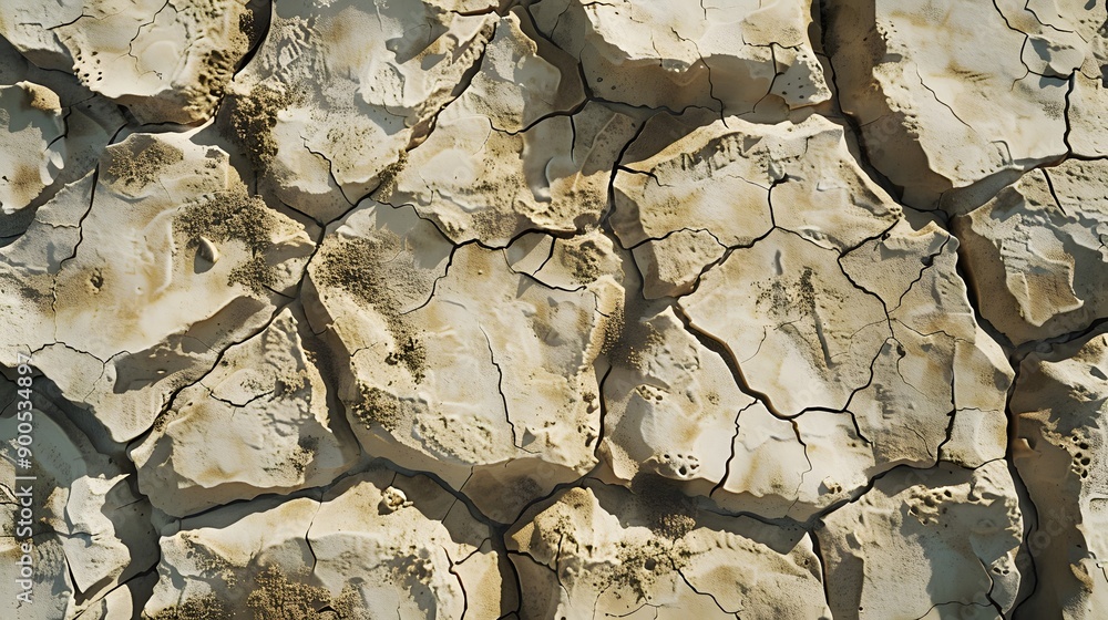 Fototapeta premium Dry cracked earth background, clay desert texture. 