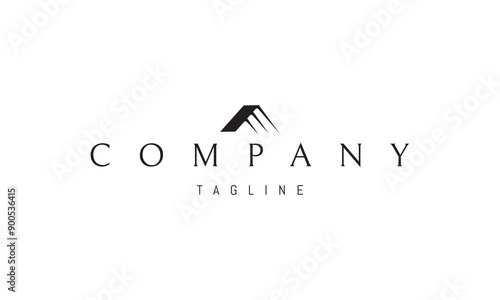 Vector logo with an abstract image of the letter A in the form of a house roof.