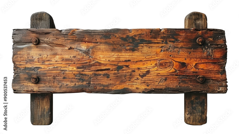Rustic Wooden Signboard: Blank Weathered Plank for Custom Text Rustic Wooden Signboard: Blank Weathered Plank for Custom Text