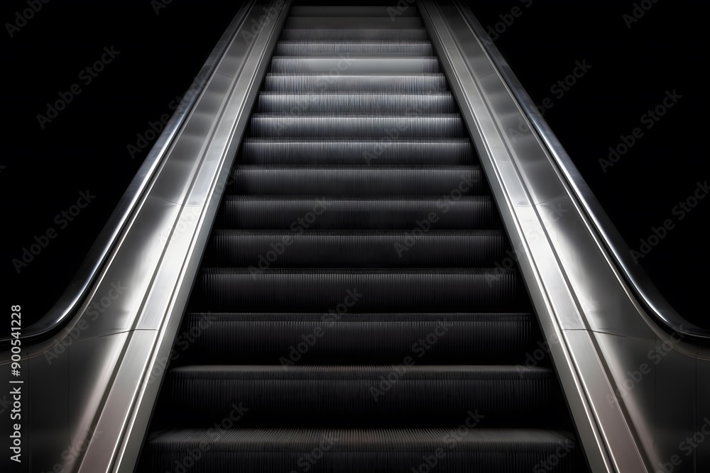 Modern luxury escalators with staircase at airport. Neural network AI generated art Modern luxury escalators with staircase at airport. Neural network AI generated art