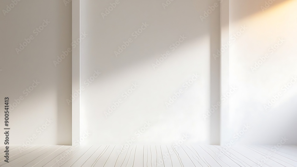 A serene and minimal scene is set against the backdrop of white walls. Illuminated by soft diffused natural light that casts no harsh shadows, with a subtle gradient of warm tones at the top evokes A serene and minimal scene is set against the backdrop of white walls. Illuminated by soft diffused natural light that casts no harsh shadows, with a subtle gradient of warm tones at the top evokes