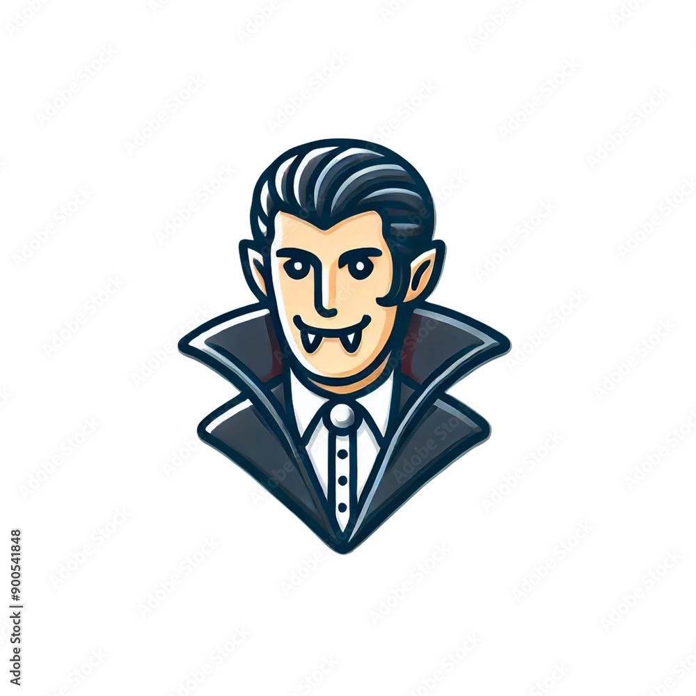 Cartoon Dracula Illustration with Classic Black Cape, White Shirt, and Sharp Fangs - Vector Art for Halloween, isolated on transparent background PNG Cartoon Dracula Illustration with Classic Black Cape, White Shirt, and Sharp Fangs - Vector Art for Halloween, isolated on transparent background PNG
