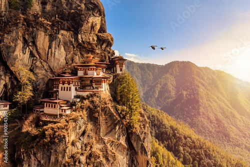 Quadro su tela Taktshang Goemba Tigers Nest monastery in Bhutan