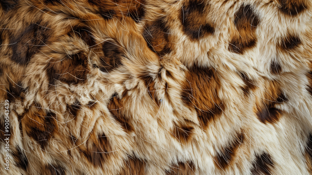 Close up of brown and white fur with leopard print pattern Close up of brown and white fur with leopard print pattern