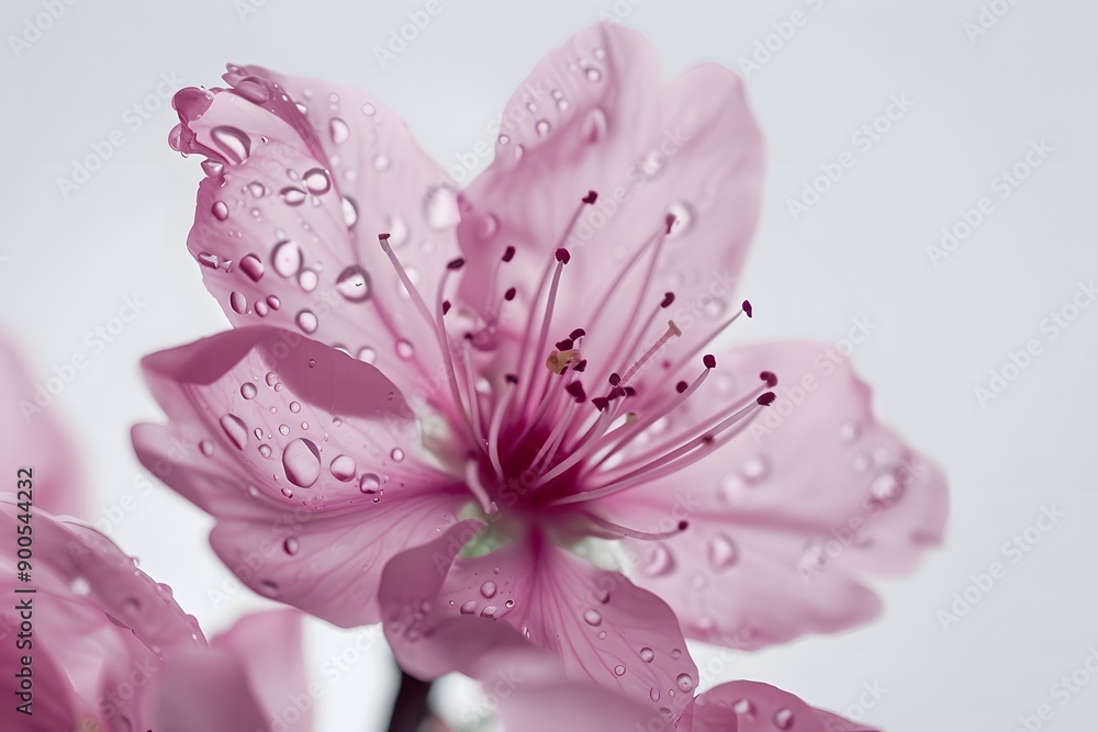Delicate Pink Blossom with Dew Drops