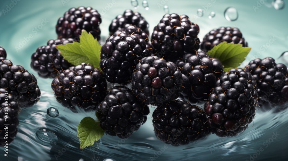 Lots of fresh blackberries. ai generated art image Lots of fresh blackberries. ai generated art image