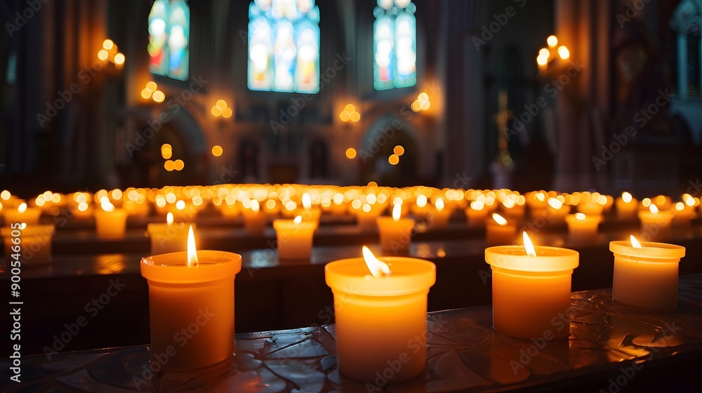 Close up of candles in a church. Close up of candles in a church.
