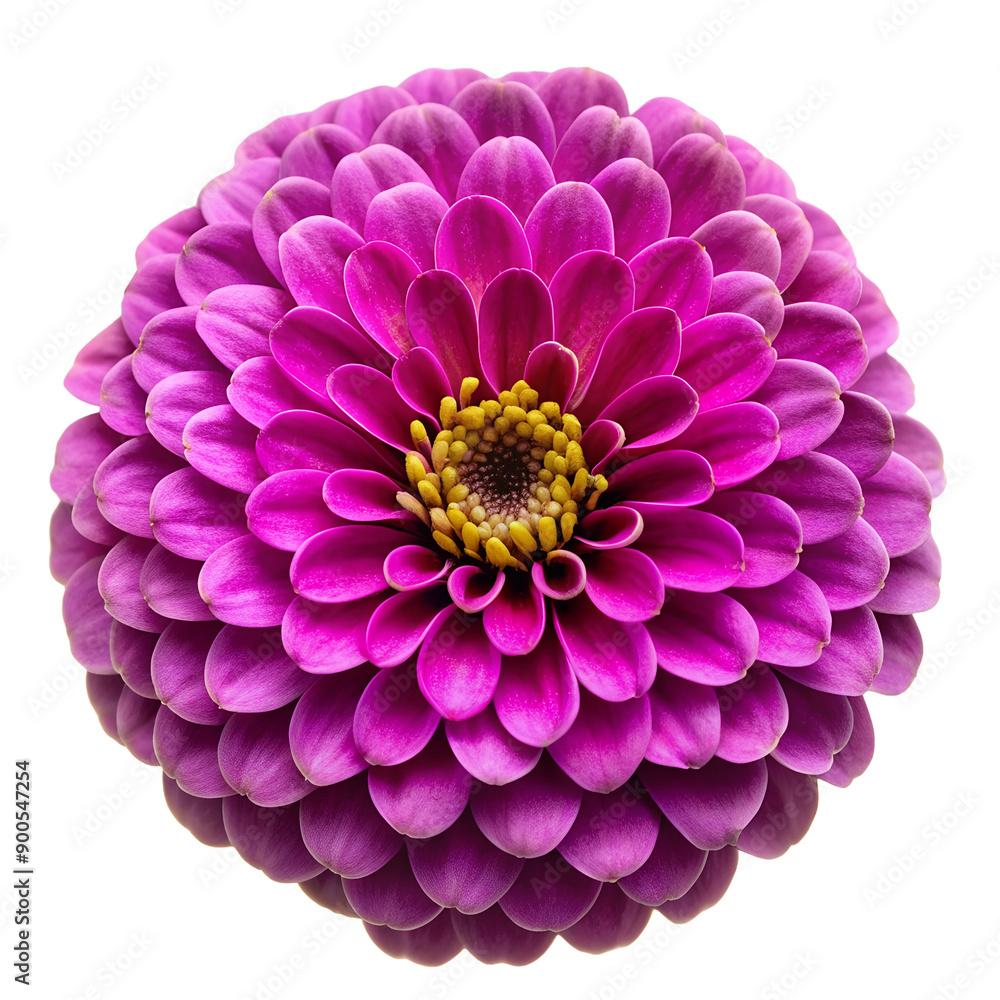 purple zinnia flower head on white background purple zinnia flower head on white background