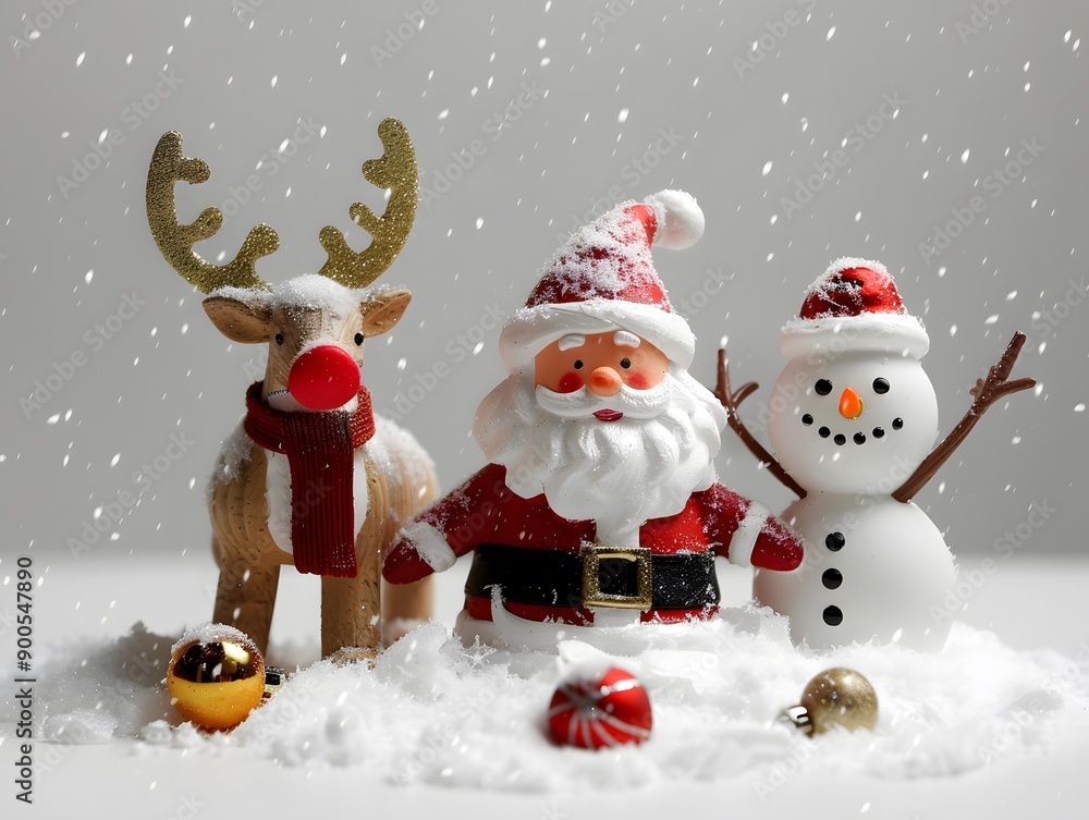 Santa, Reindeer, and Snowman Figurines Santa, Reindeer, and Snowman Figurines