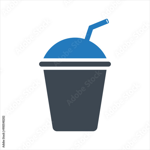 Cold drink icon. Ice coffee. Milkshake icon