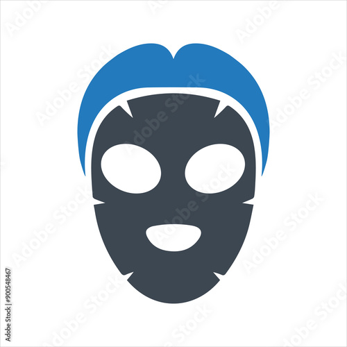 Facial sheet mask icon. Cosmetic fabric mask icon