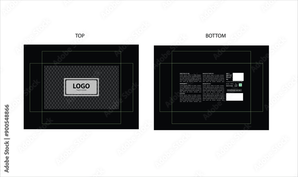 Fototapeta premium Packaging design, luxury perfume gift box with die line . Illustration vector.