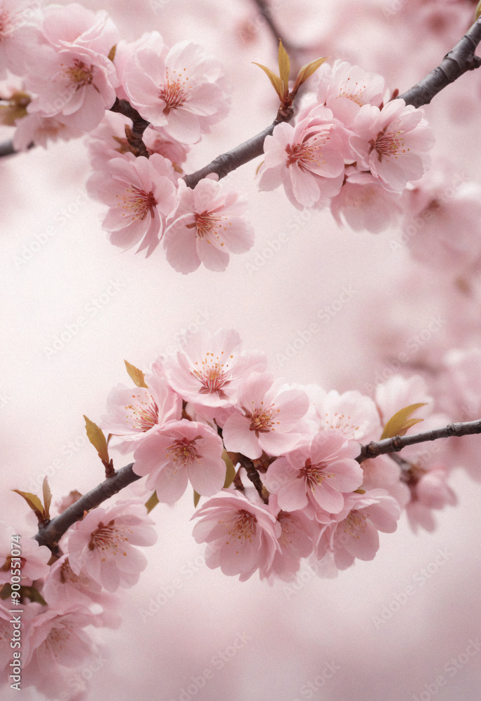 Sakura. Branches with pink flowers on a plain background for publications. Sakura. Branches with pink flowers on a plain background for publications.